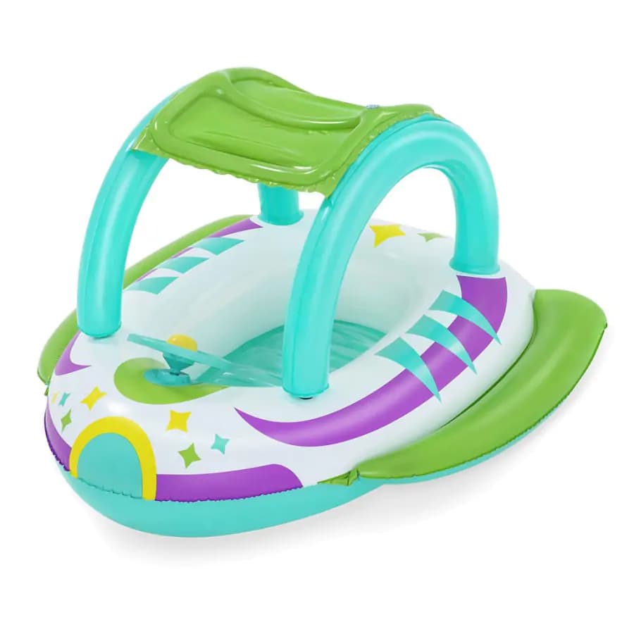 BESTWAY Dětská nafukovací vesmírný člun se stříškou Bestway 107x112 cm CA-48240