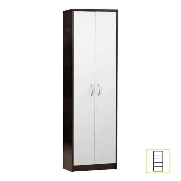 Tempo Kondela Policová skříň, wenge/bílá MECKI