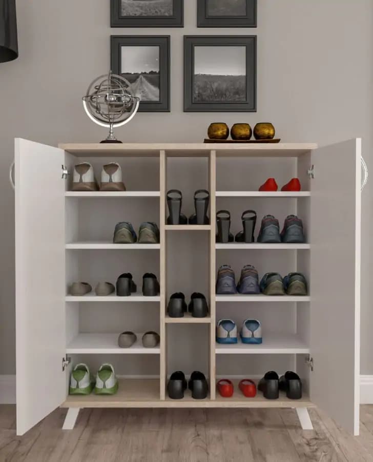 Casarredo MEDFORD skříňka na boty, dub Sonoma/bílá - náhled 2