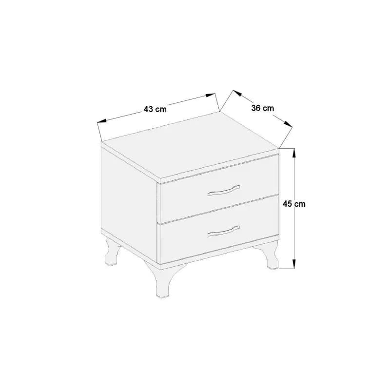Casarredo LIVARA noční stolek na nožičkách, bílý - náhled 2