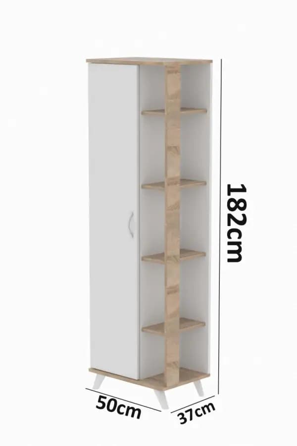 Casarredo MAZUR policová skříň, bílá/dub Sonoma - náhled 3