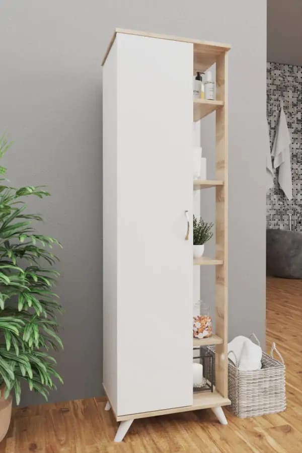 Casarredo MAZUR policová skříň, bílá/dub Sonoma - náhled 5
