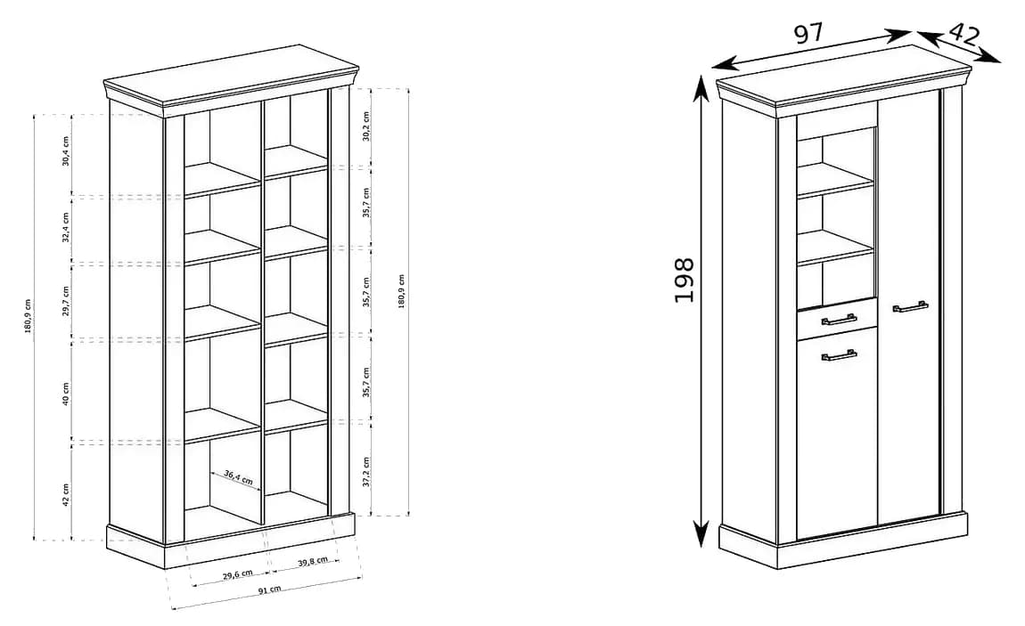 Casarredo Vitrína 3D NEIL dub kraft bílý - náhled 4