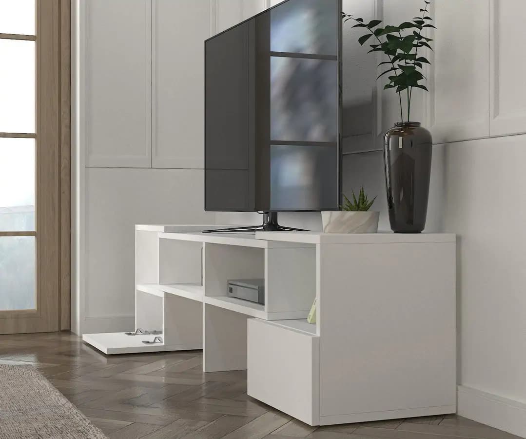 Casarredo Televizní stolek rovný/rohový TARTU bílá - náhled 3