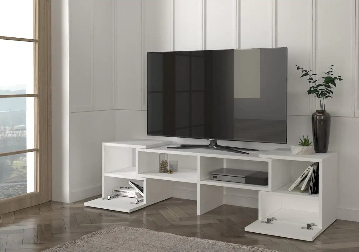 Casarredo Televizní stolek rovný/rohový TARTU bílá - náhled 4
