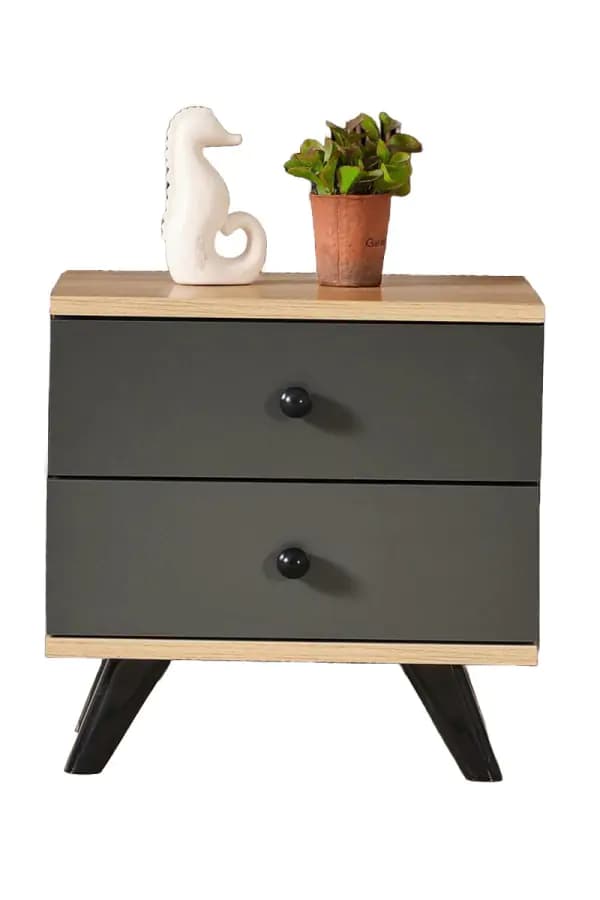Casarredo PERHO noční stolek na nožičkách, dub Sonoma/grey - náhled 5