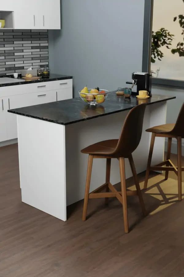 Casarredo VENTURI kuchyňský ostrůvek, bílá/černý mramor - náhled 3