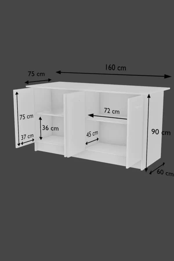 Casarredo VENTURI kuchyňský ostrůvek, bílá/černý mramor - náhled 4
