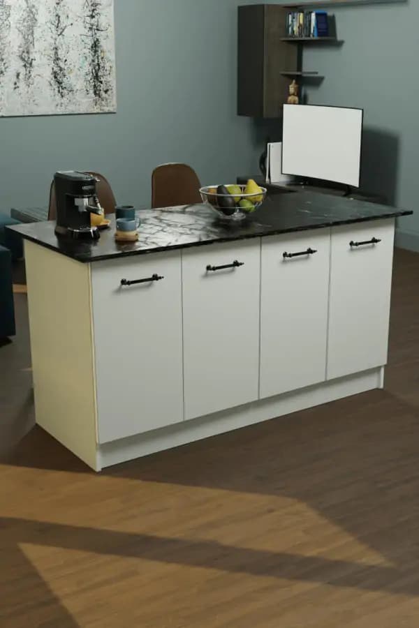 Casarredo VENTURI kuchyňský ostrůvek, bílá/černý mramor - náhled 5