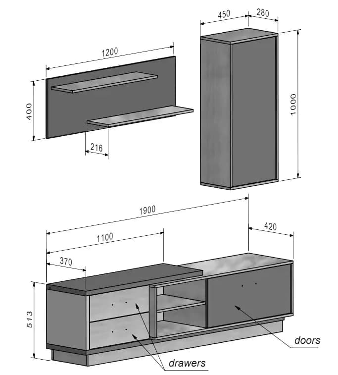 Casarredo Obývací sestava ABONY barva san marino/antracit - náhled 2