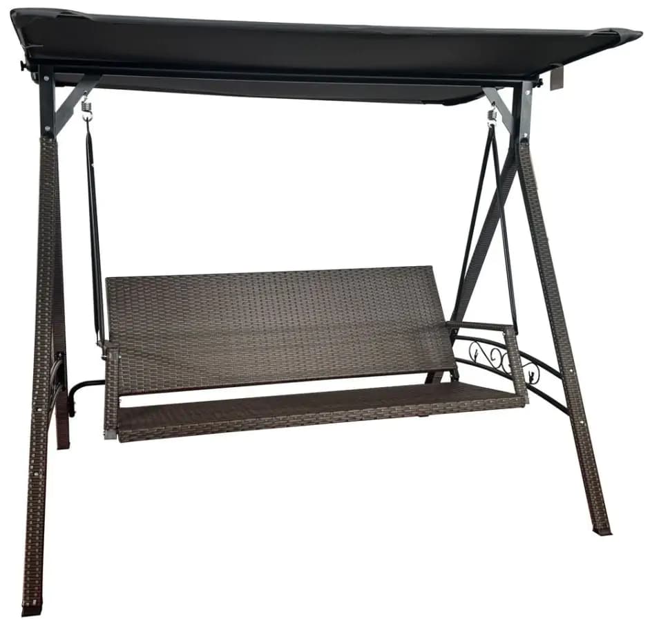 Rojaplast RATTAN zahradní houpačka HNĚDÁ - náhled 2