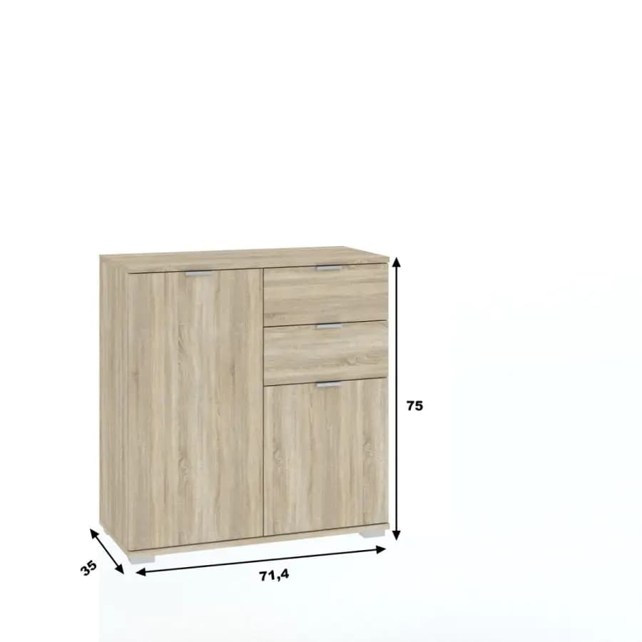 Casarredo Komoda 2D2S nízká BORJA dub sonoma - náhled 5