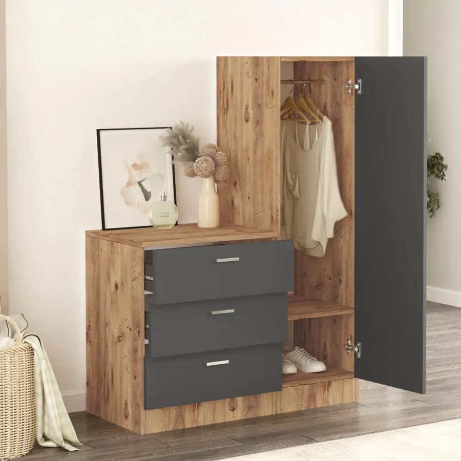 Casarredo HASKEL předsíňová stěna, antracit/borovice - náhled 2