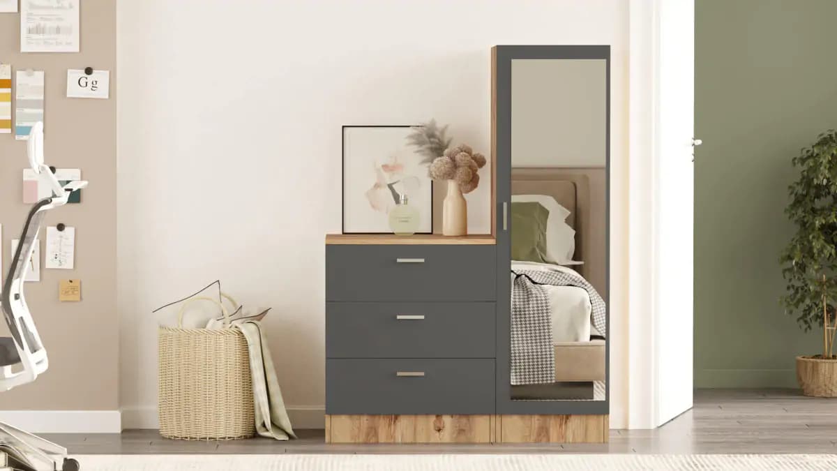 Casarredo HASKEL předsíňová stěna, antracit/borovice - náhled 5