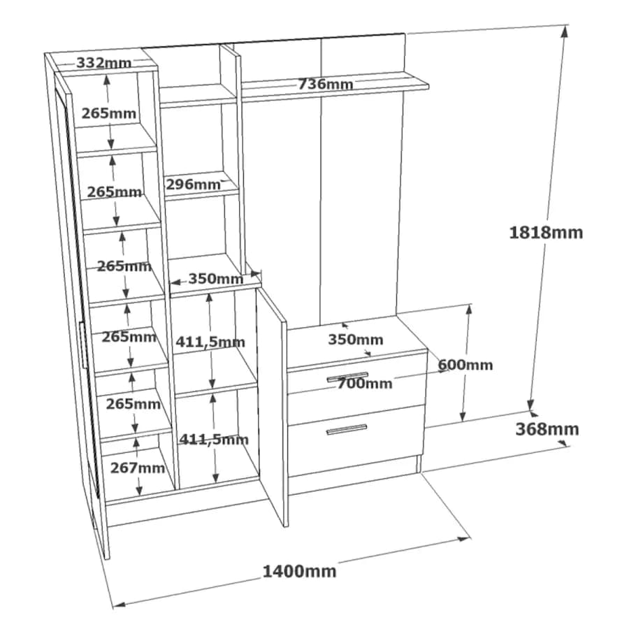 Casarredo Předsíňová sestava JOPLIN, bílá - náhled 5