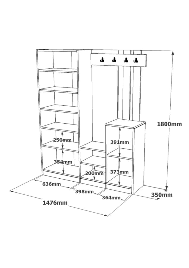 Casarredo Předsíňová sestava JENKS , borovice/antracit - náhled 5