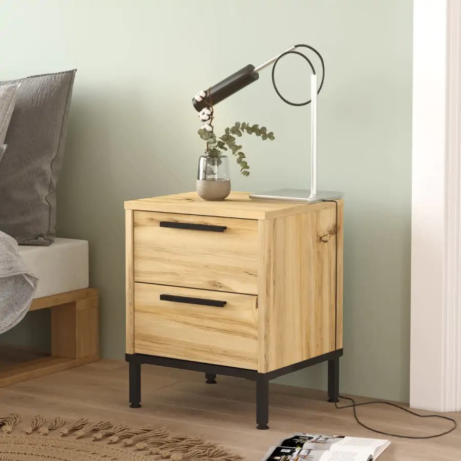 Casarredo Noční stolek PADEN, dub Left/černá - náhled 4