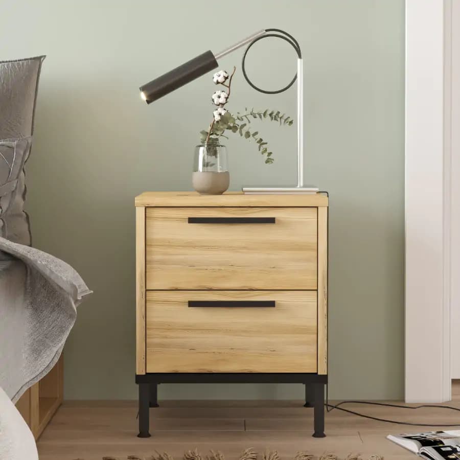 Casarredo Noční stolek PADEN, dub Left/černá - náhled 3