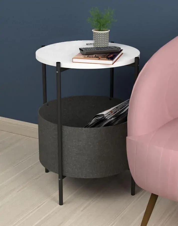 Casarredo Odkládací stolek kulatý JUDITH bílá - náhled 4