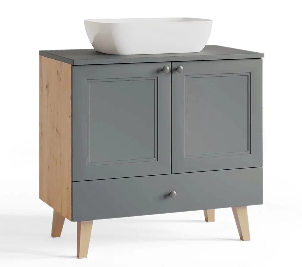 Casarredo Skříňka pod umyvadlo POMEROY DUM80S/1 artisan/šedá - náhled 3