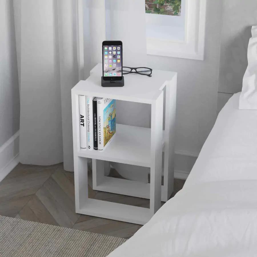 Casarredo Noční stolek LETOILE, bílý - náhled 3