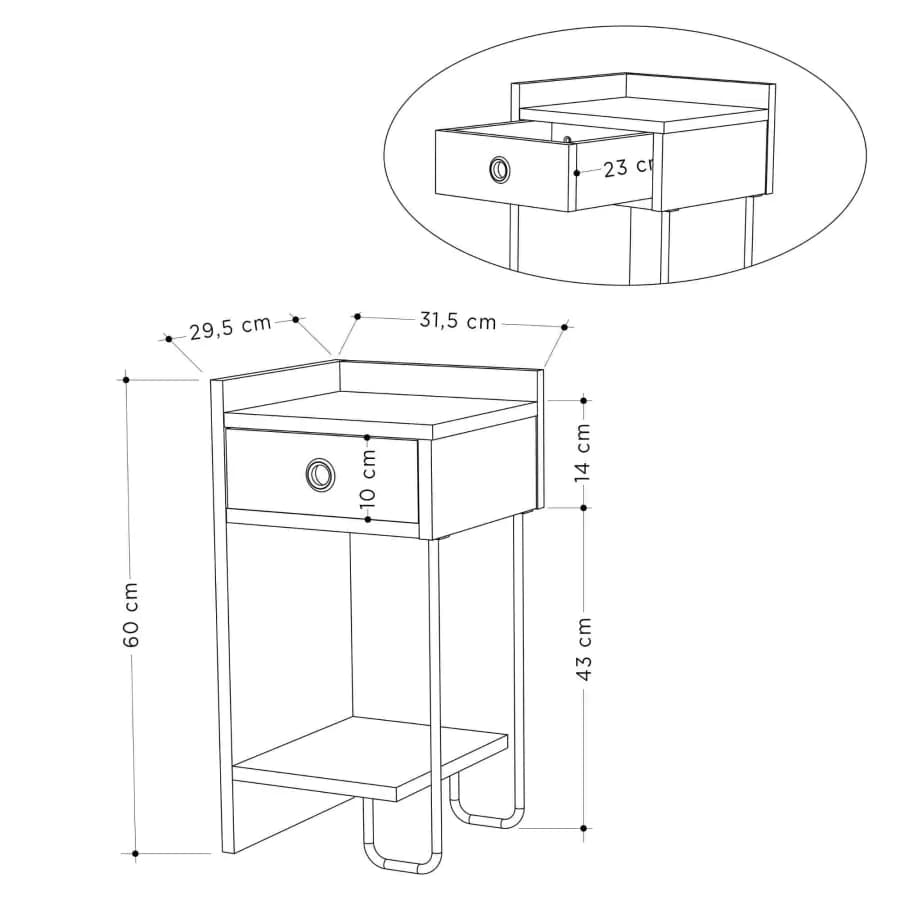 Casarredo Noční stolek levý SHADOWS, tmavá káva - náhled 5