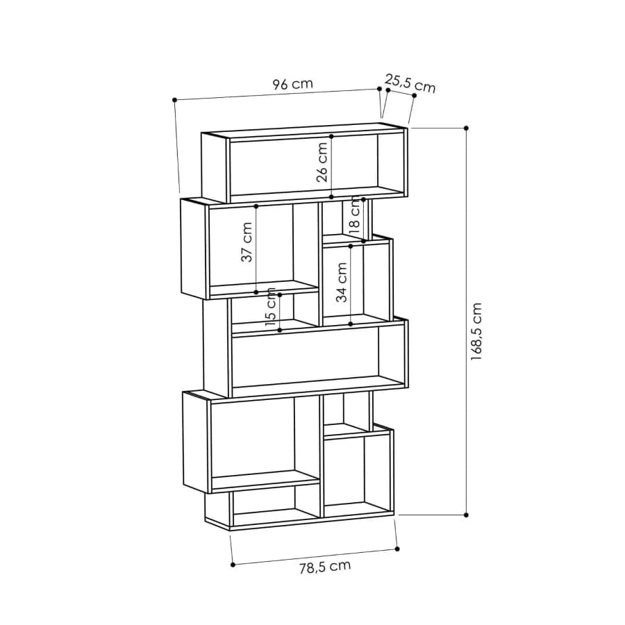 Casarredo KASSIA, regál, knihovna, antracit - náhled 5