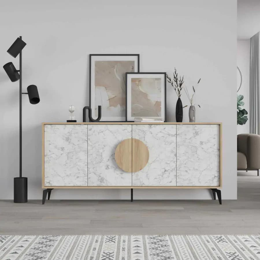 Casarredo Komoda GALATEA 180, dub/bílá Carrara - náhled 2