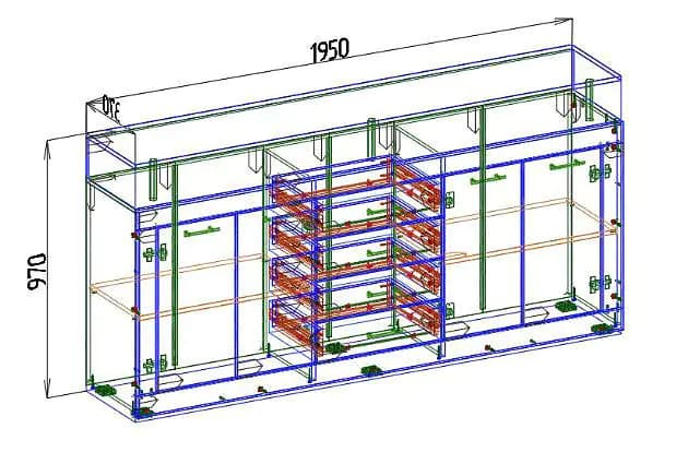 Casarredo Komoda 4D4S PRETORIA artisan/šedá - náhled 3