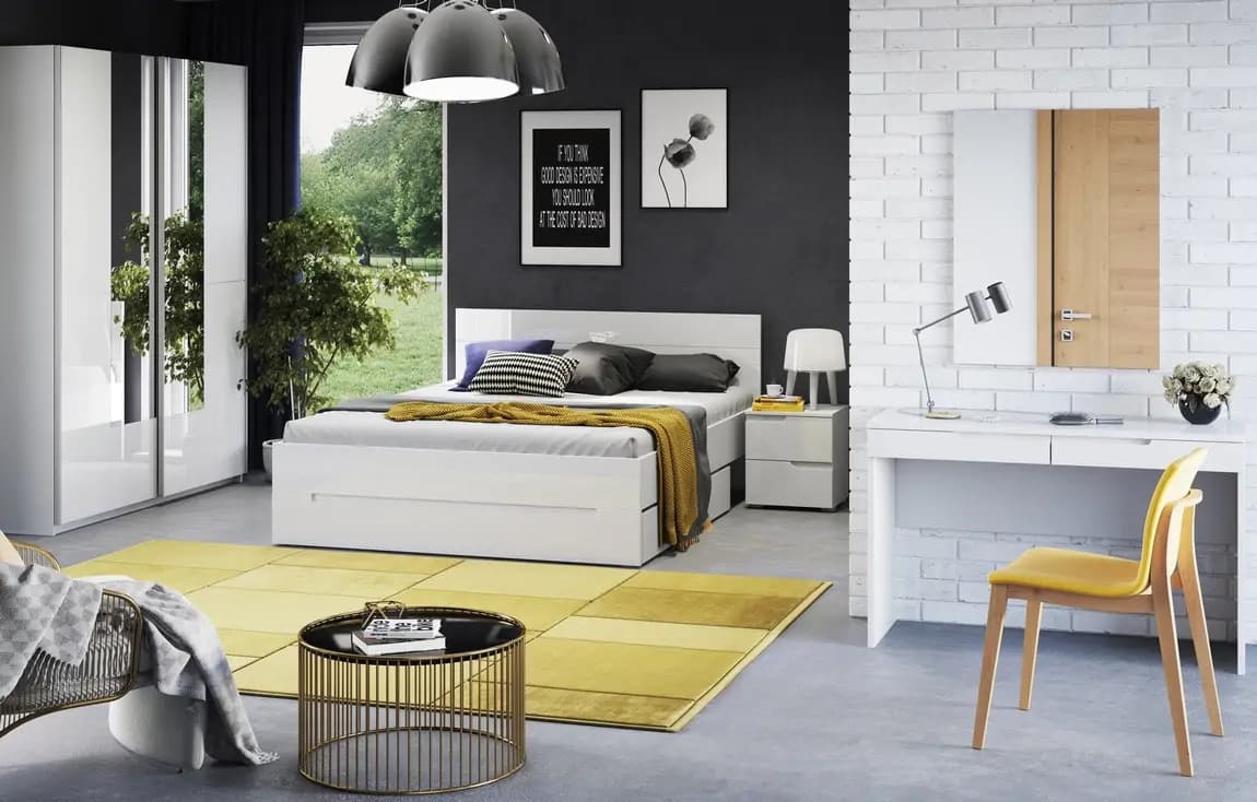 Casarredo Noční stolek SELENE 32 bílá lesk - náhled 3