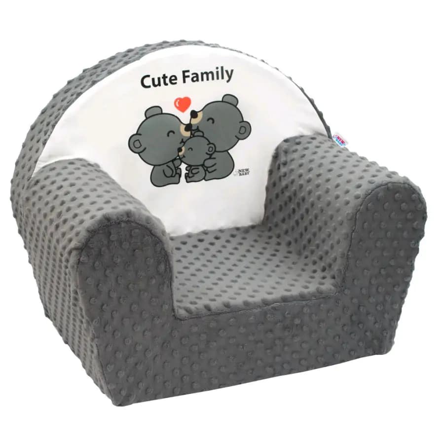 NEW BABY Dětské křesílko Cute Family šedé
