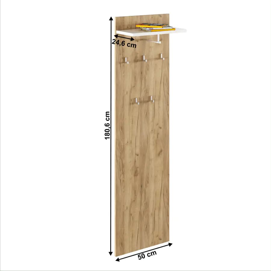 Tempo Kondela Věšákový panel RIOMA TYP 19 - dub artisan/bílá - náhled 3