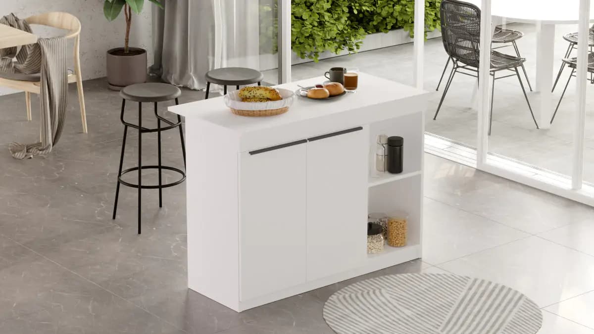 Casarredo Kuchyňský ostrůvek VALLES, bílá - náhled 5