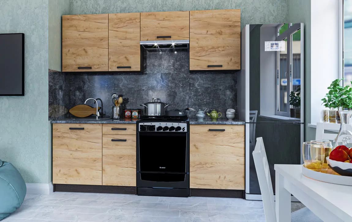 Casarredo Kuchyně LAVENDA 220 wenge/dub kraft zlatý
