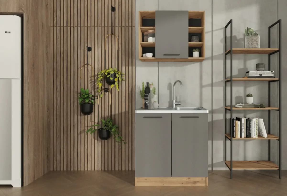 Casarredo Kuchyně BRUZ 80 cm, barva dub artisan/šedá