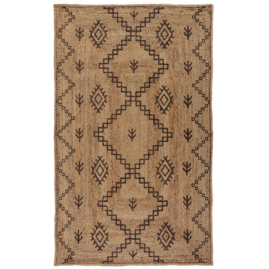 Flair Rugs Kusový koberec Printed Jute Rowen Natural/Black