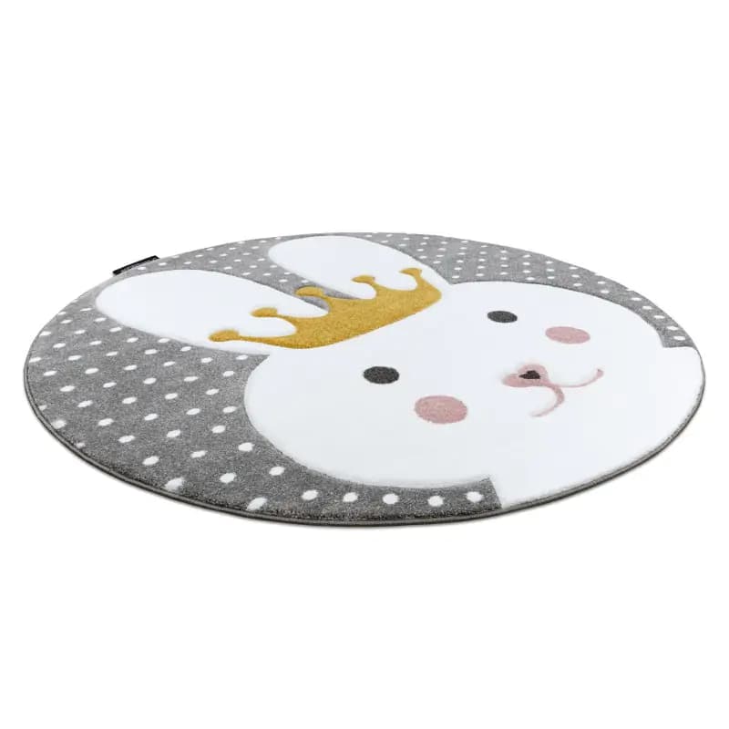 Dywany Łuszczów Dětský kusový koberec Petit Bunny grey 140x140 (průměr) kruh - náhled 2