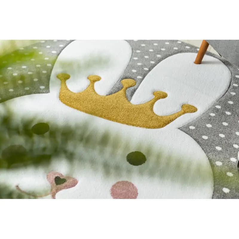 Dywany Łuszczów Dětský kusový koberec Petit Bunny grey 140x140 (průměr) kruh - náhled 5
