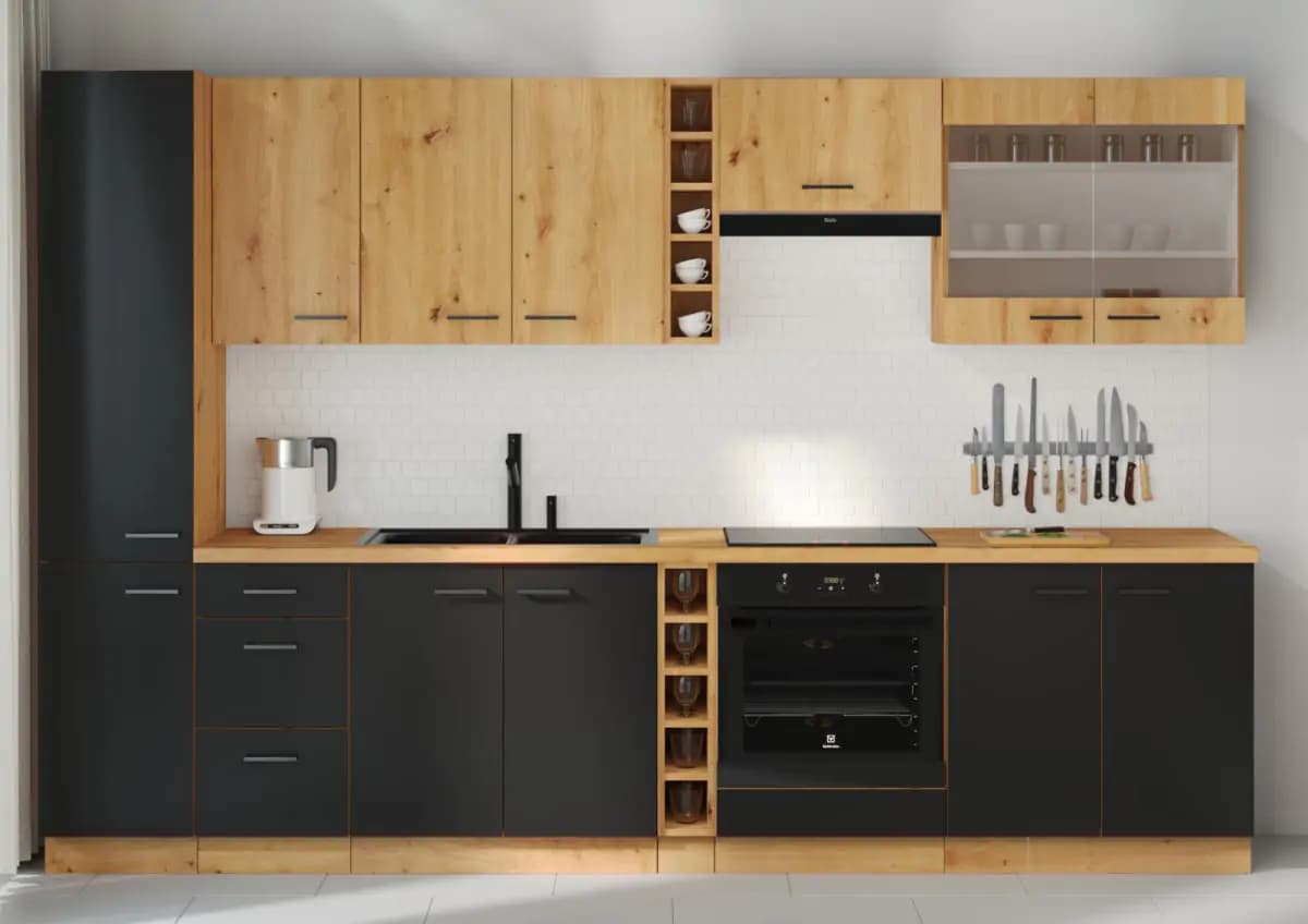 Falco Kuchyňská dvířka Molly ZM 570x596 černá/dub artisan - náhled 3