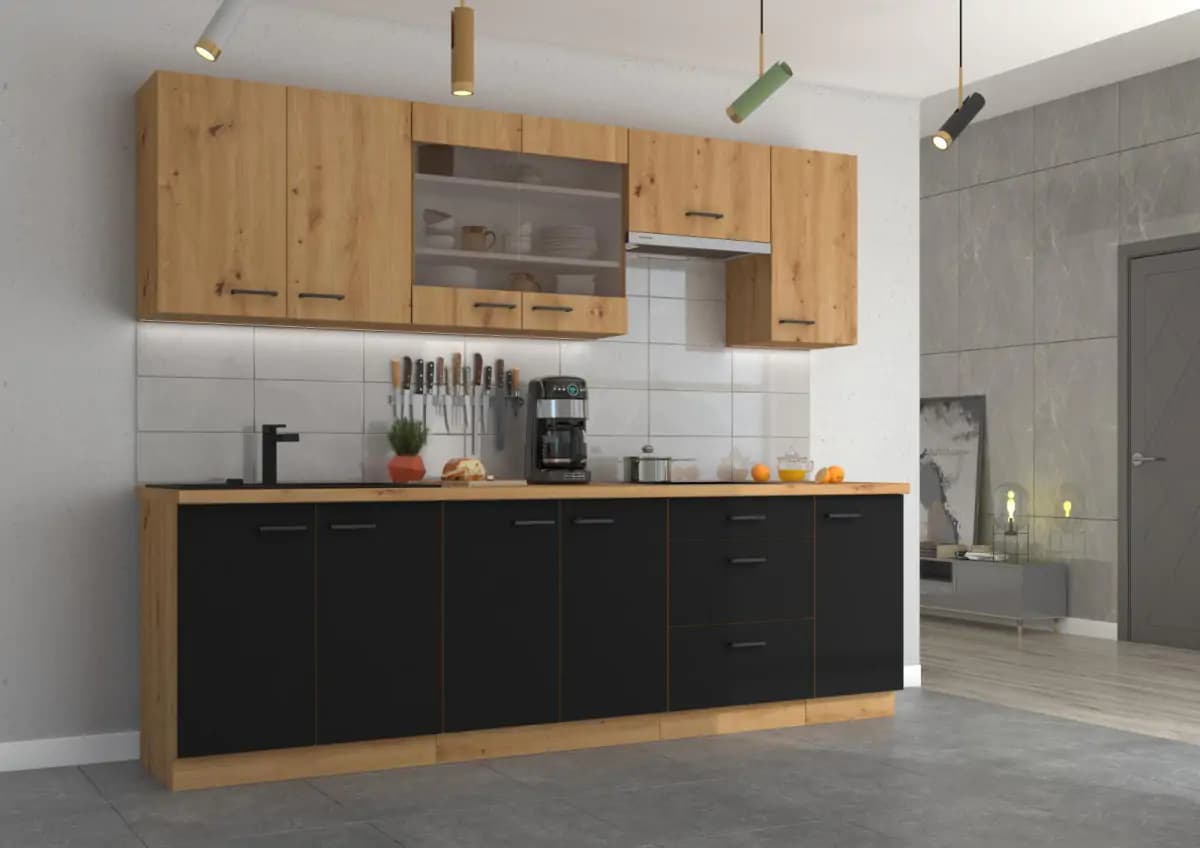Falco Kuchyňská skříňka Molly 40 D 1F BB černá/dub artisan - náhled 2