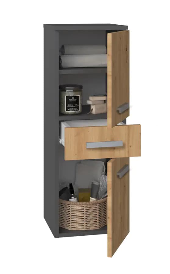 Falco Koupelnová skříňka Noeli V 2D1S antracit/dub artisan - náhled 2