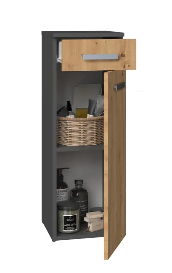 Falco Koupelnová skříňka Noeli V 1D1S antracit/dub artisan - náhled 2