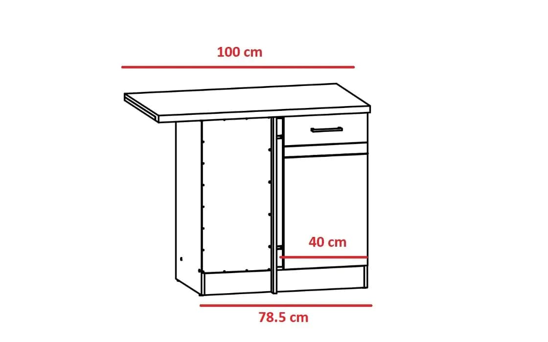 BRW Rohová skříňka Junona Line DNW/100/82L BBL, dub delano - náhled 4
