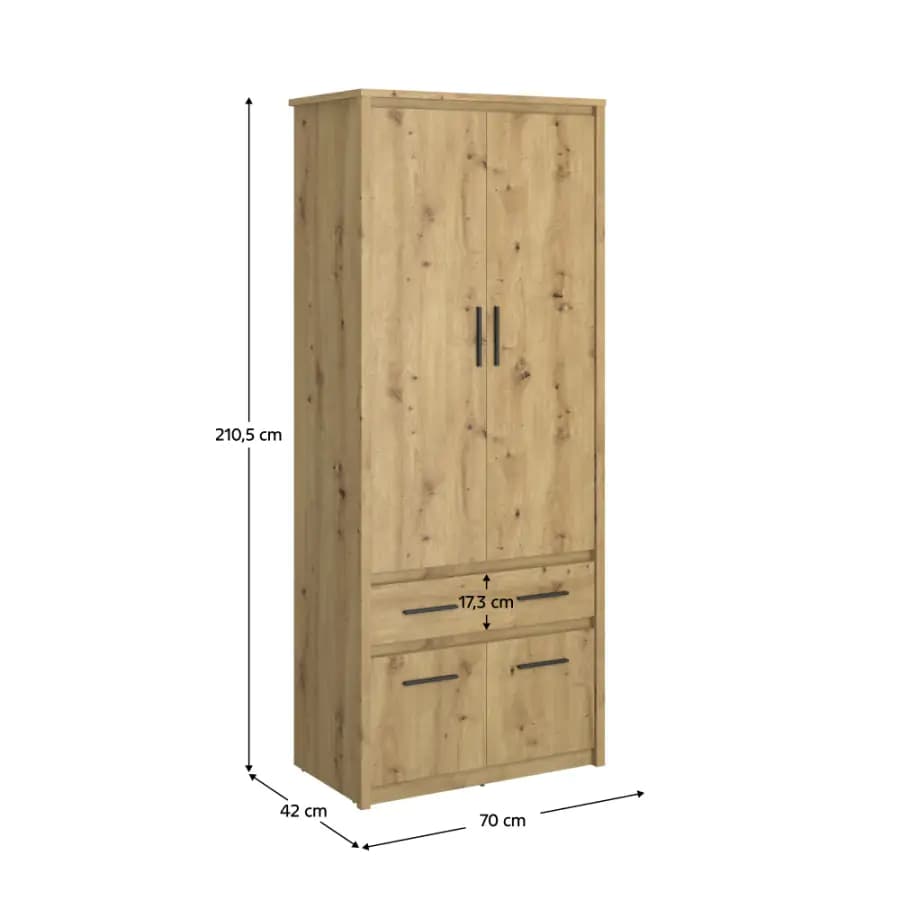 Tempo Kondela Skříň 4D1S/40 AIRON, dub artisan - náhled 5