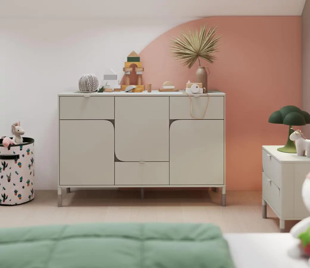 Casarredo Komoda 3-dvéřová se zásuvkami SPOLETO kašmír/dub lanýž - náhled 3
