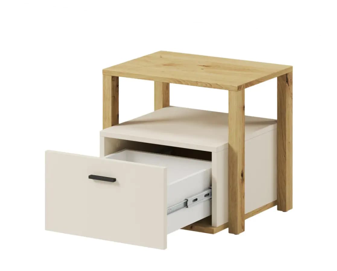 Casarredo Noční stolek se zásuvkou LIMERA barva dub artisan/béžová - náhled 2