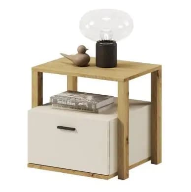 Casarredo Noční stolek se zásuvkou LIMERA barva dub artisan/béžová - náhled 4