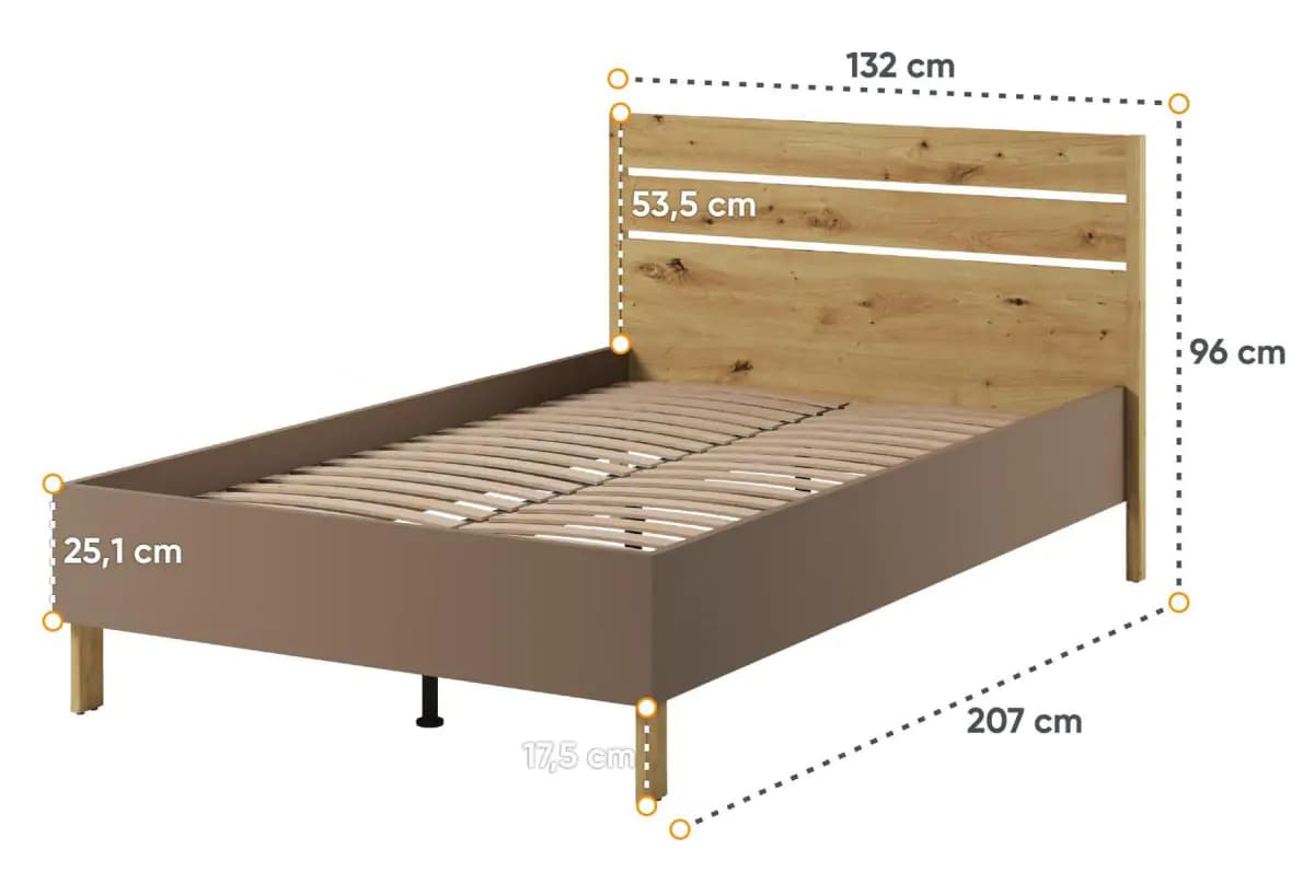 Casarredo Postel s roštem 120 LIMERA barva dub artisan/lanýž - náhled 5