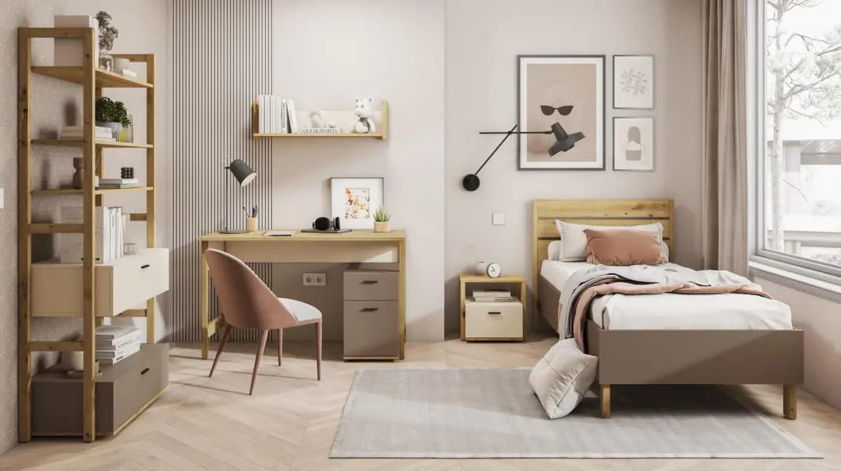 Casarredo Postel s roštem 120 LIMERA barva dub artisan/lanýž - náhled 4