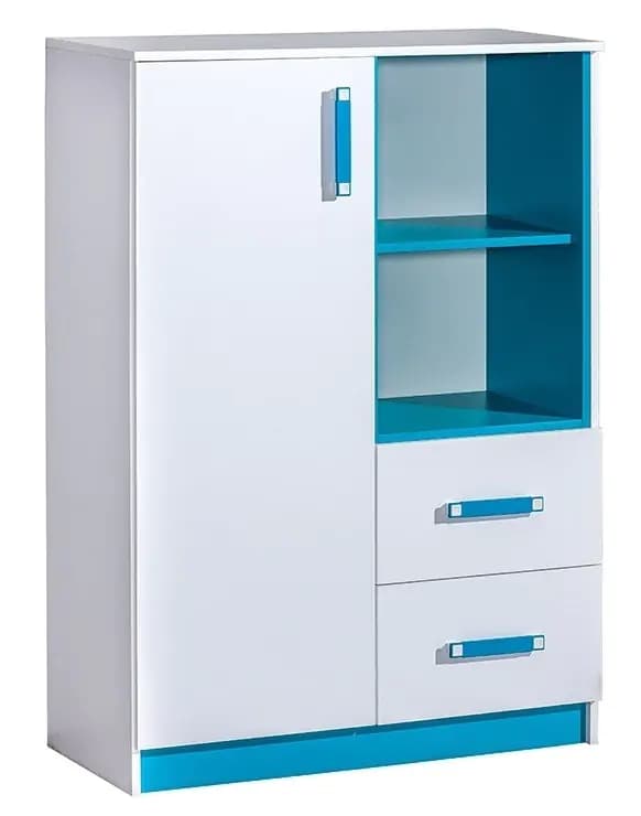 Casarredo Skříňka TRAFICO 6 bílá/tyrkys